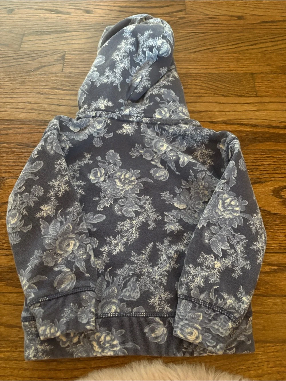 Kids Gap × LoveShackFancy Sz 3T Toddler Blue Floral Logo Hoodie read descriptio